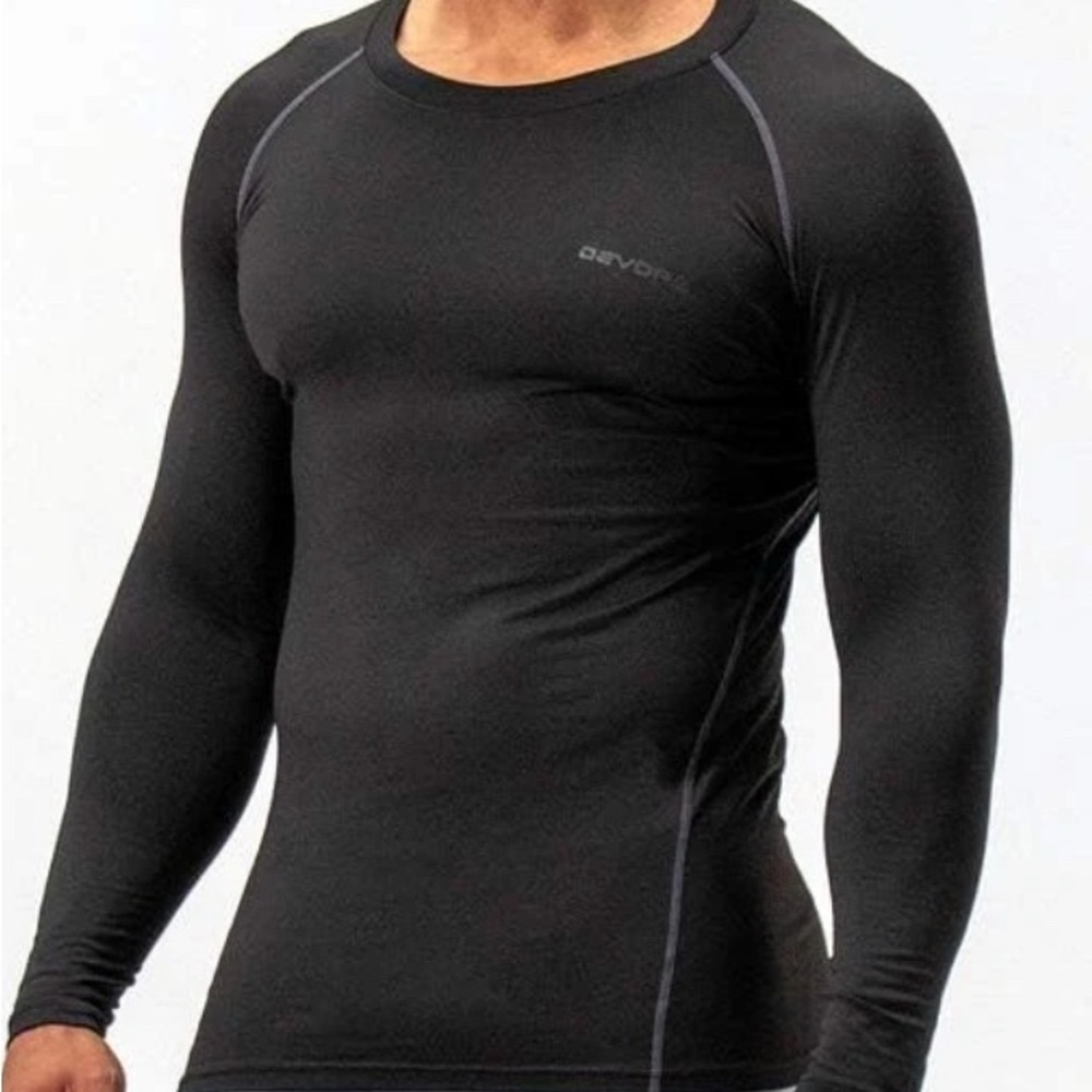 DevOps Men's Thermal Base Layer Top, Black